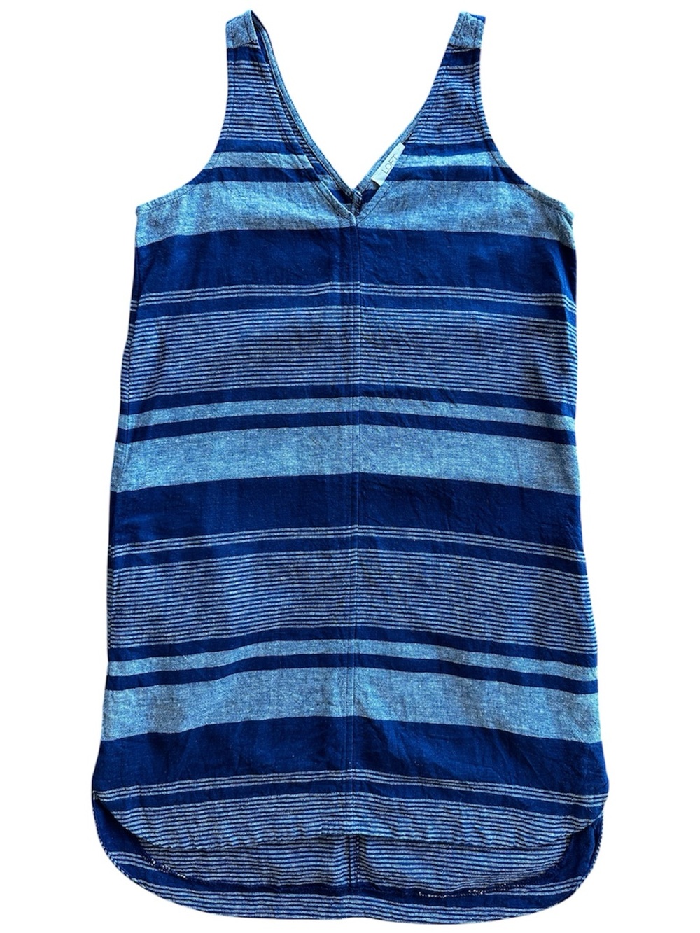 LOFT Outlet Lounge Resort Beach Summer Dress Stripe Linen Blend Women's Size XS